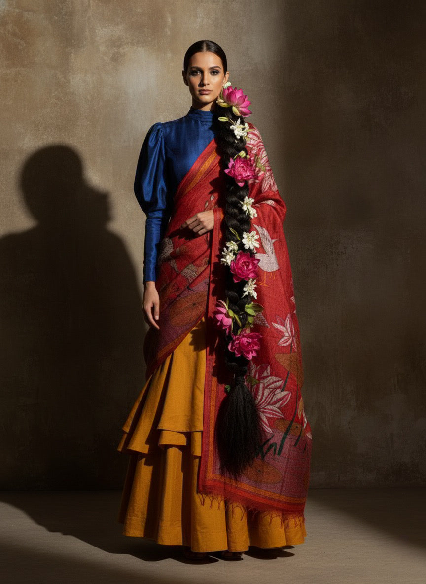 Geese, Cranes, Lotus: Scarlet