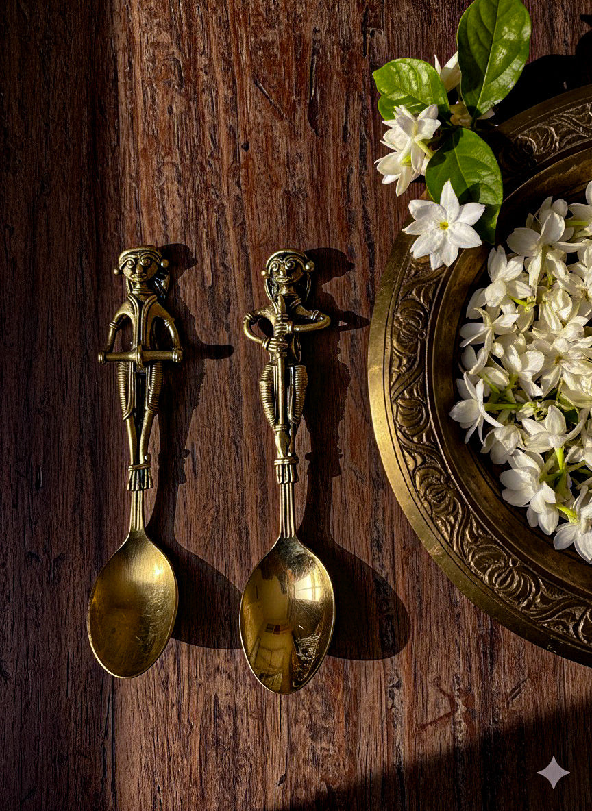 Antique Brass Spoons (Pair)