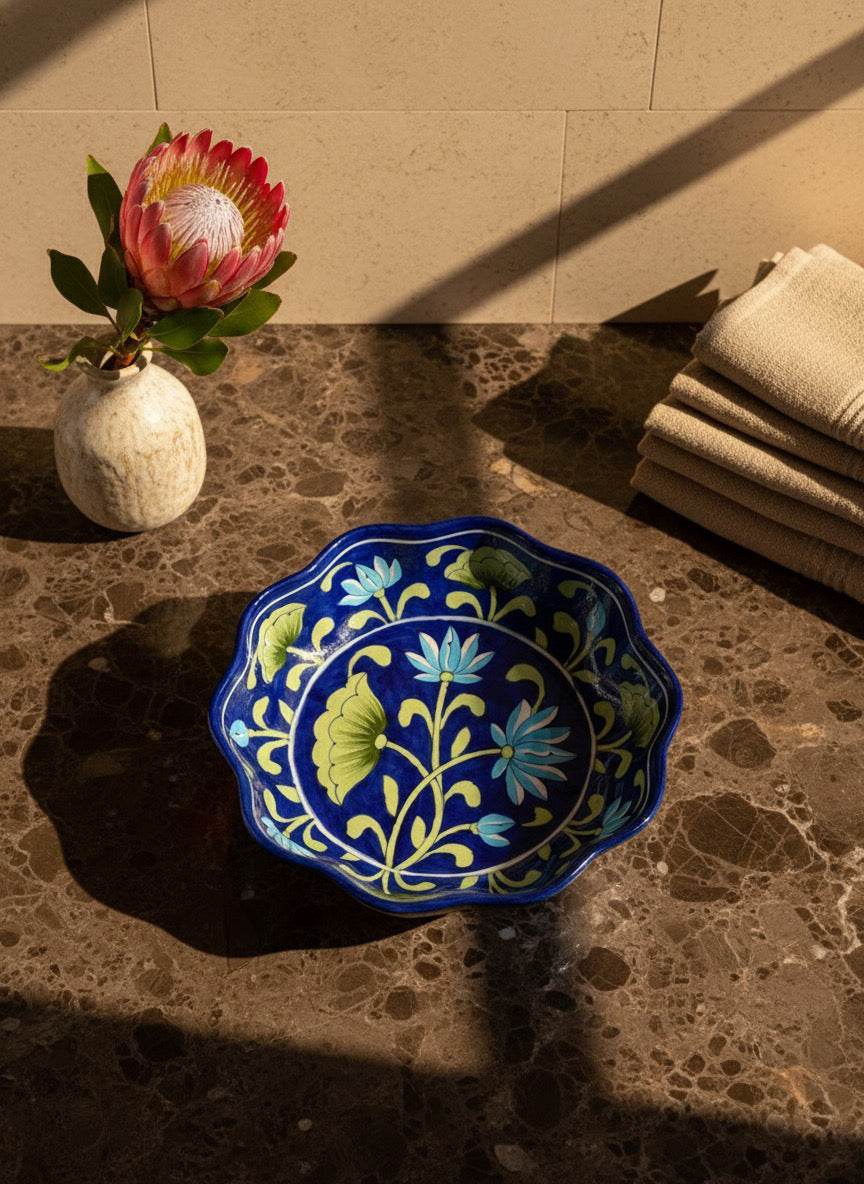 Indigo Lotus Bowl: Large