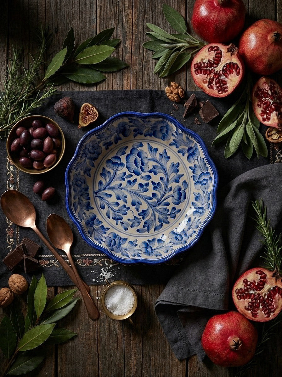 Bagru Blue Bowl: Large