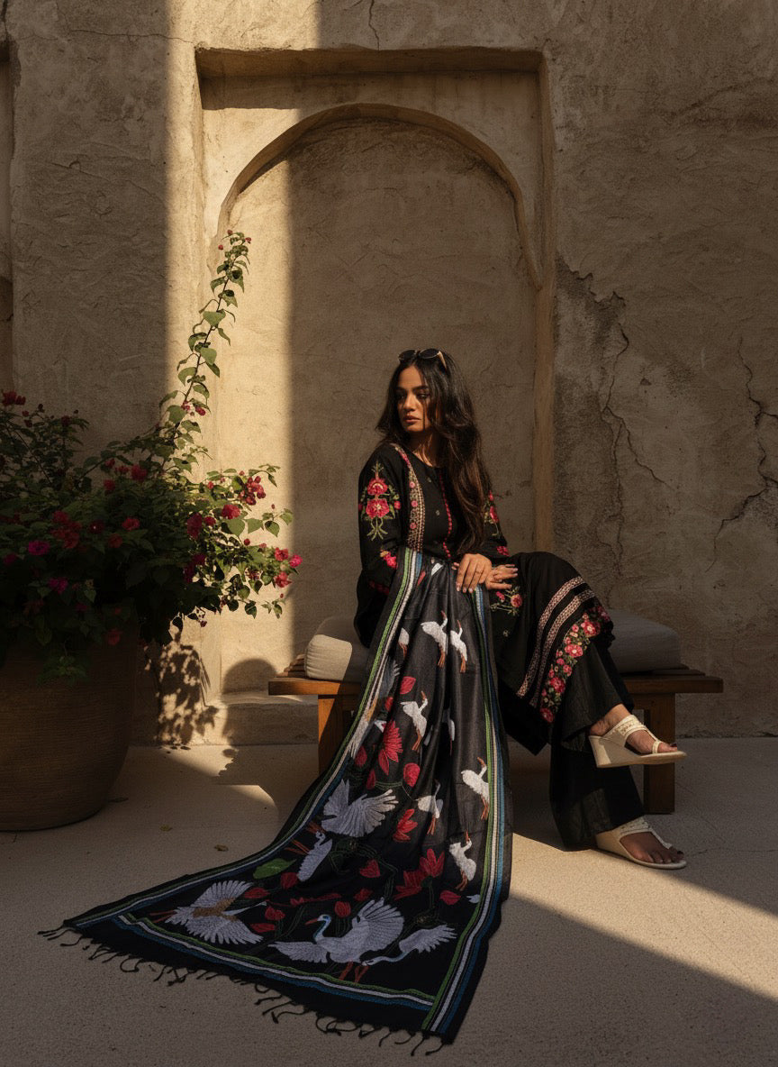 Poppy & Crane Noir Dupatta