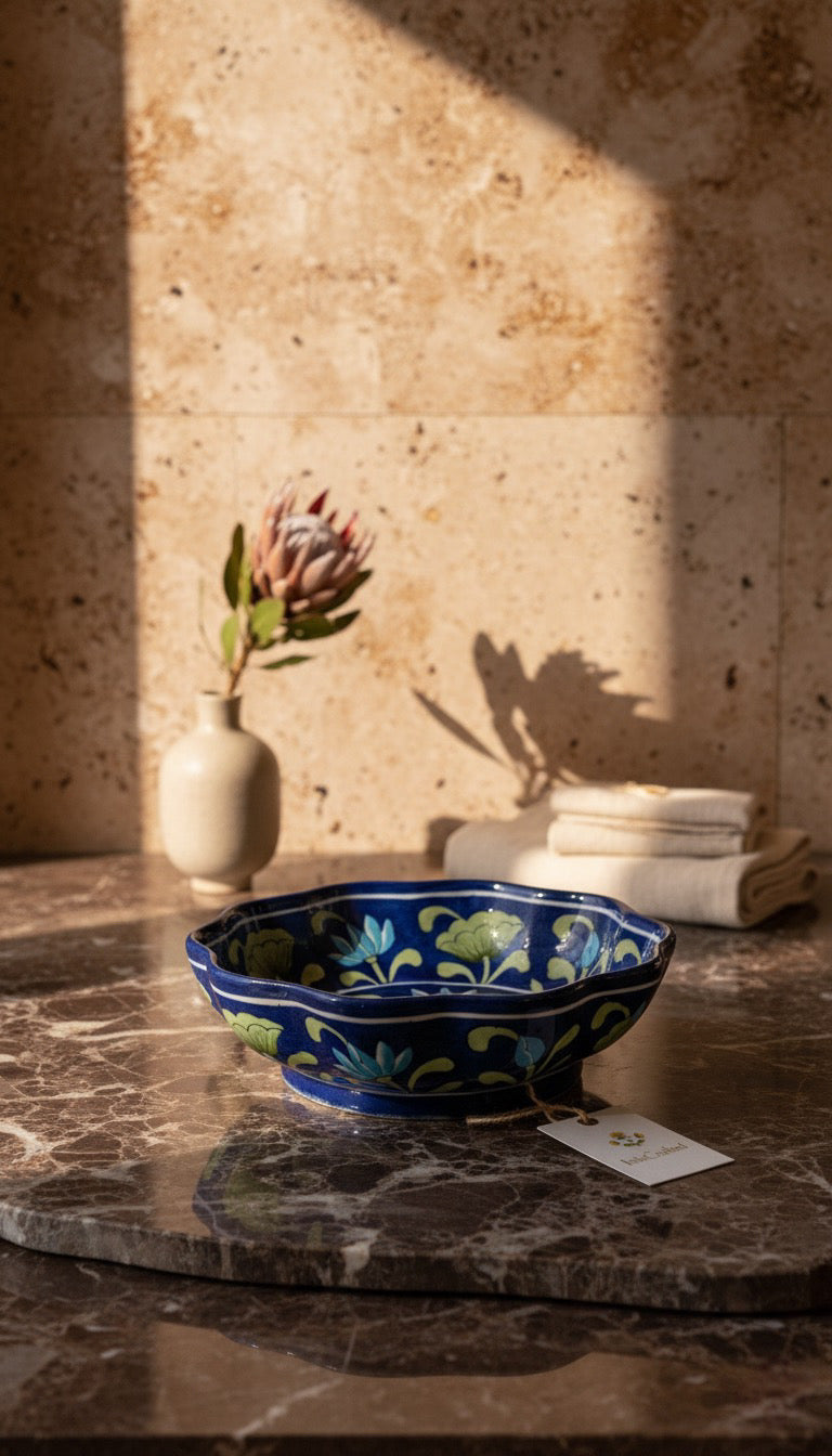 Indigo Lotus Bowl: Large