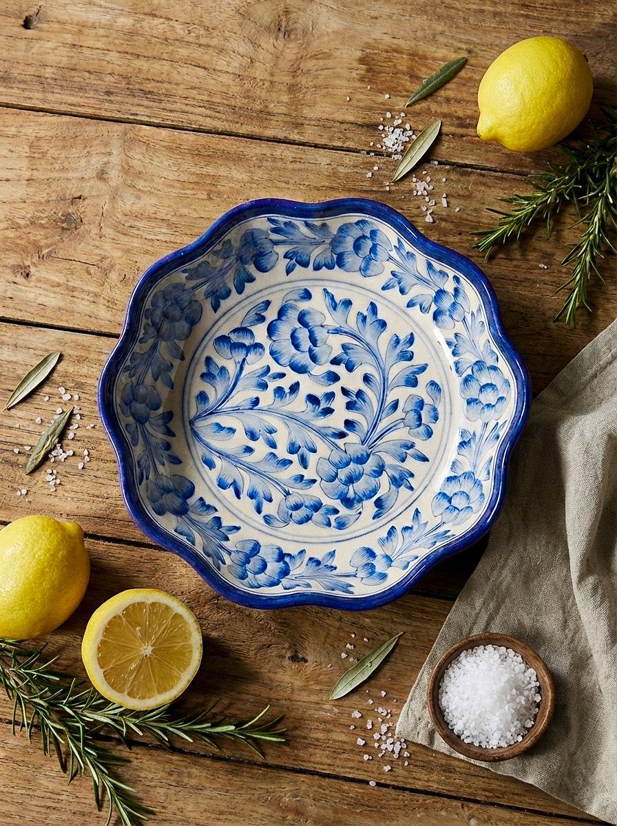 Bagru Blue Bowl: Large