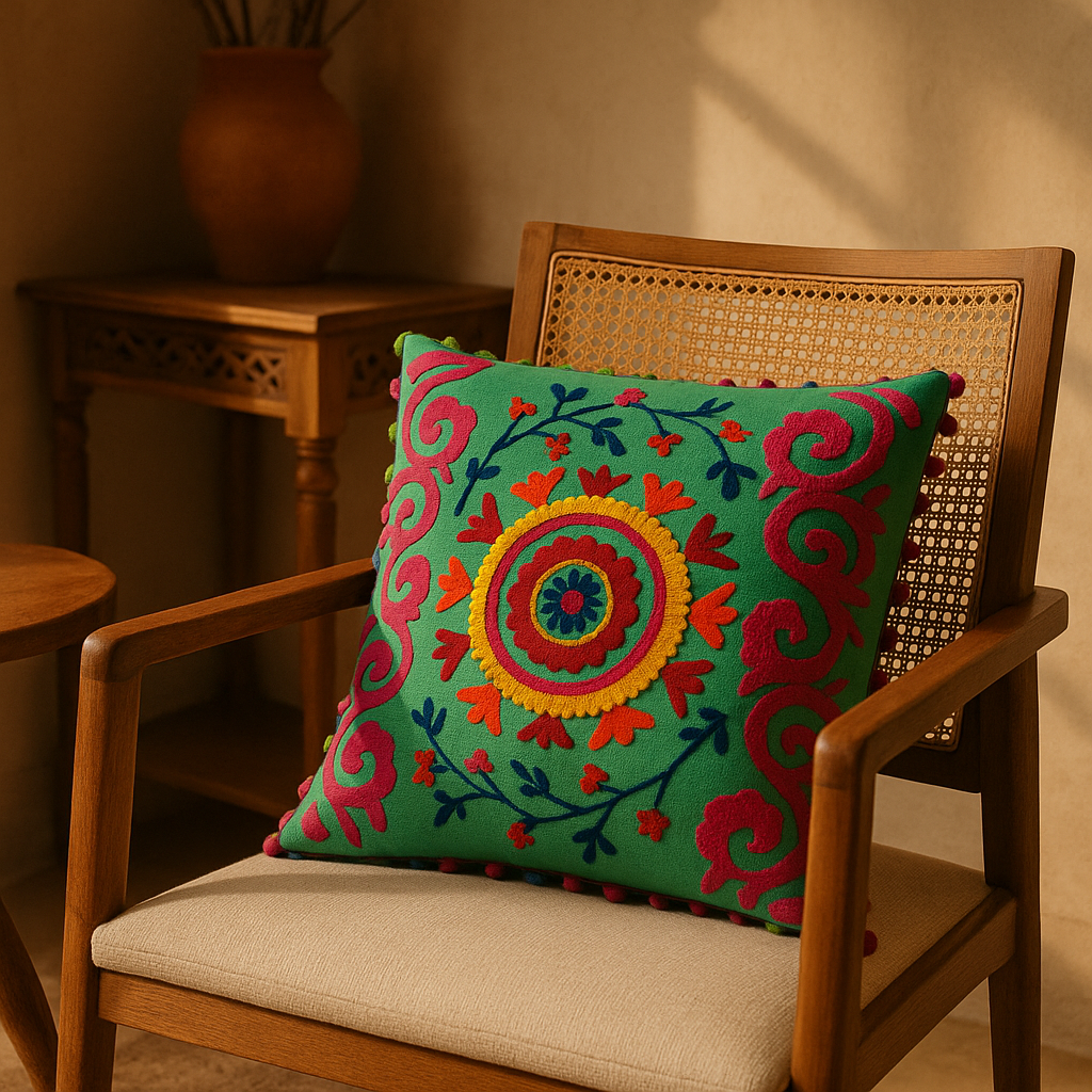 Suzani Verde 16x16” Cushion Cover