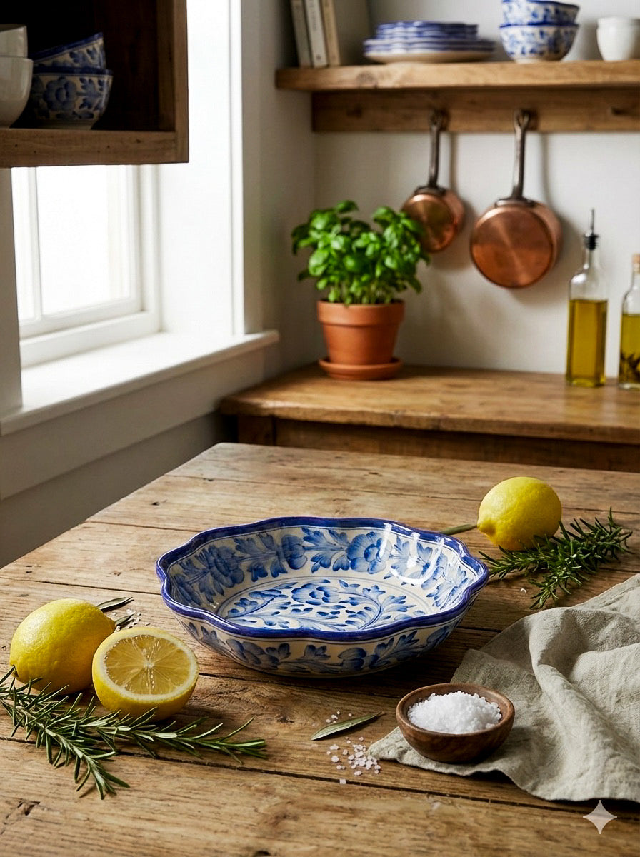 Bagru Blue Bowl: Large