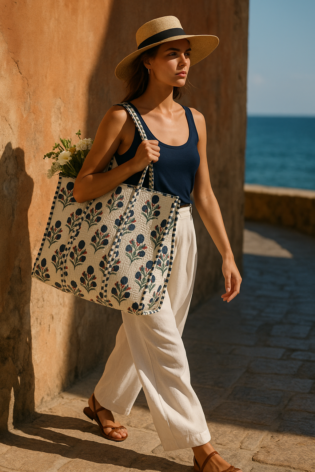 Indigo Bloom Tote